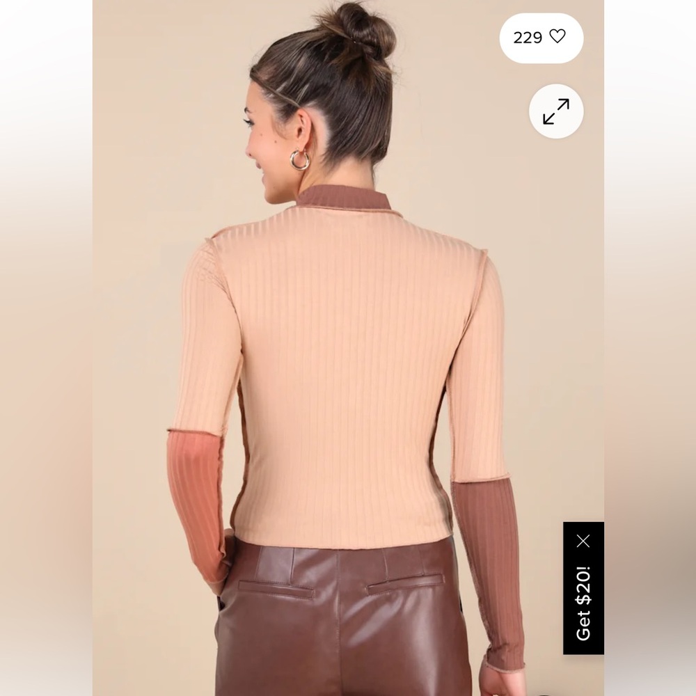 Lulu's Multicolor Patchwork Long Sleeve Top NWT - image 3